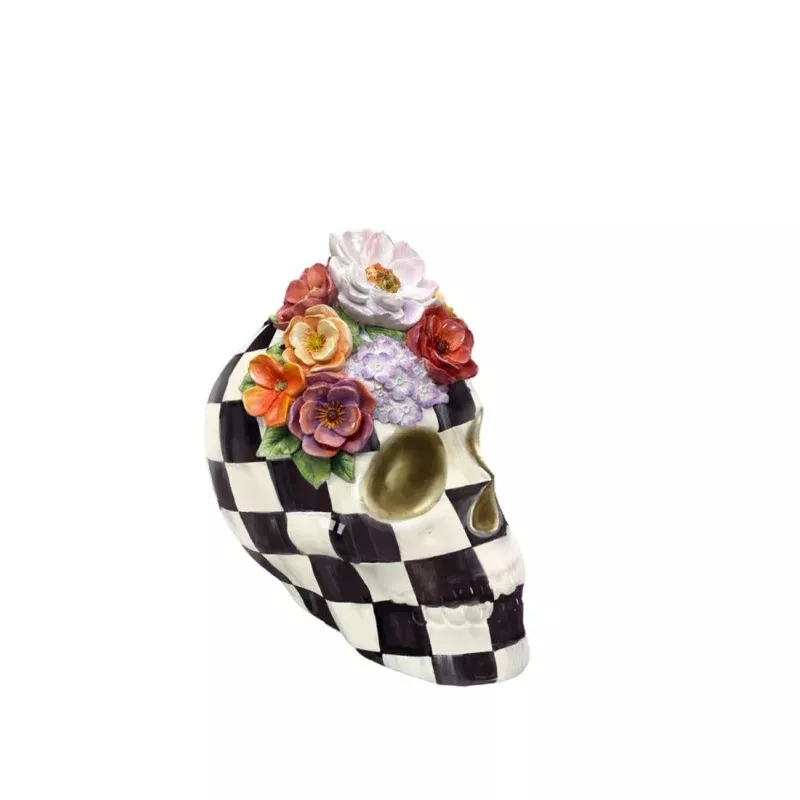 Courtly Check Cascade Floral Skull