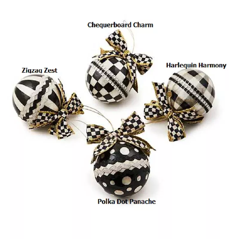 Courtly Rickrack Capiz Ornaments
