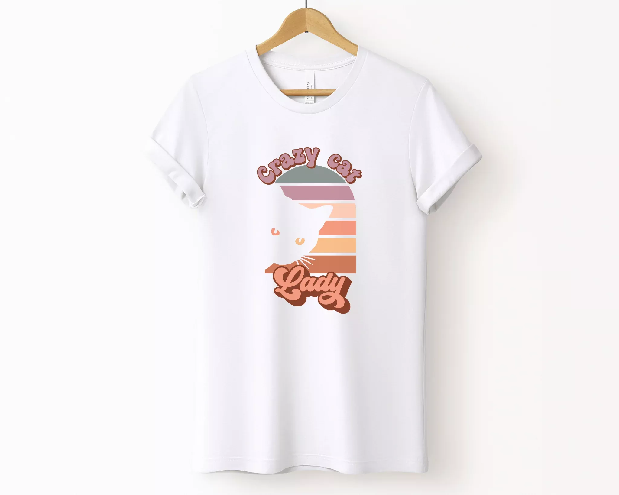 Crazy Cat Lady Crewneck T-shirt, White