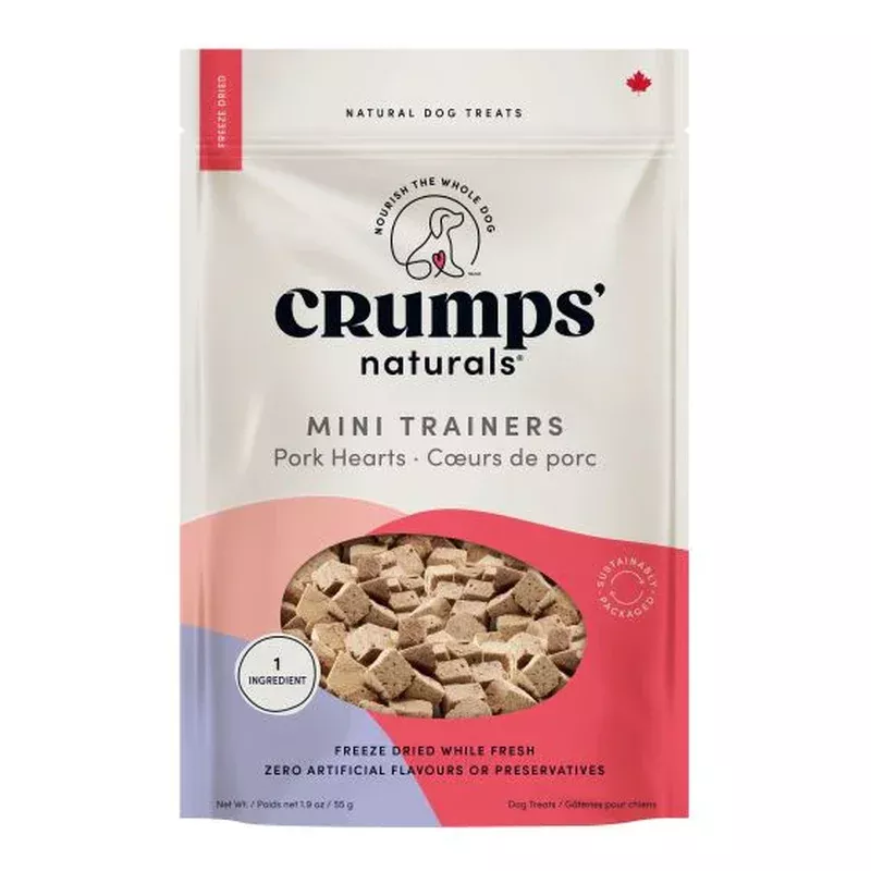 Crumps Mini Trainers Freeze Dried Pork Hearts Dog 55g