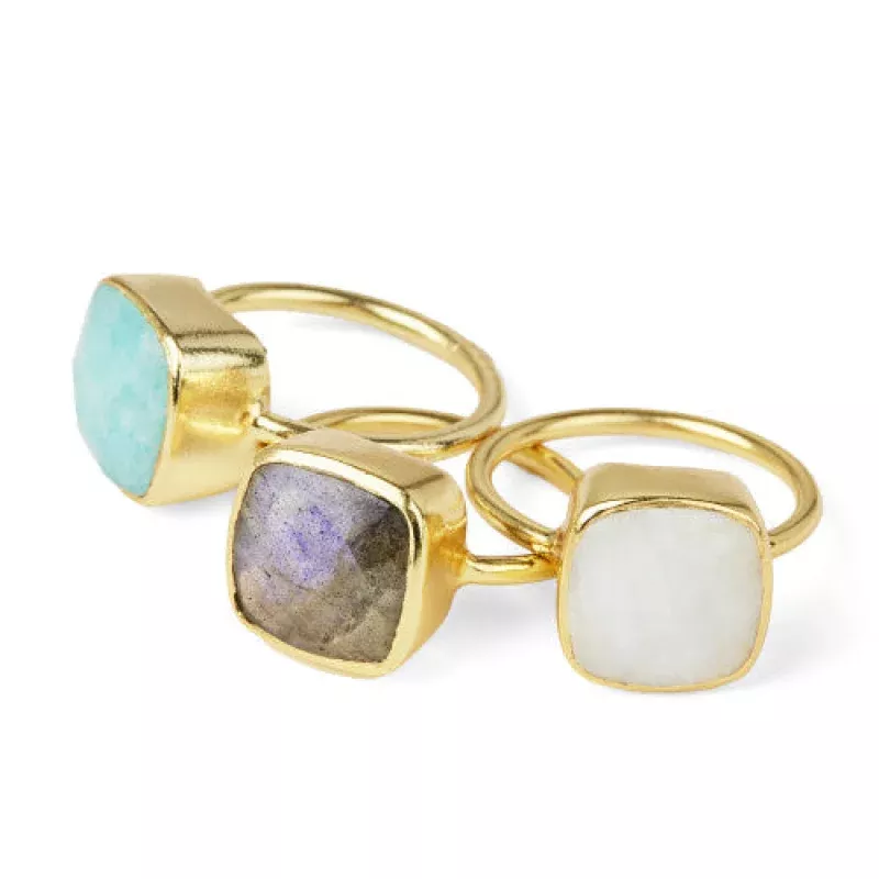 Cushion Cut Gemstone Stacking Ring