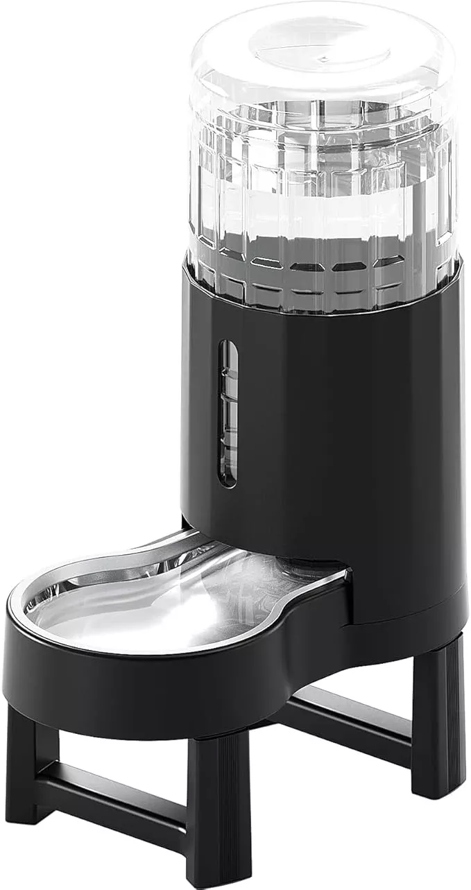 CZPET Elevated Dog Water Bowl Dispenser for Large Dogs,8L Tall Raised Pet Waterer Stand,Relieve Neck Pressure,Large Capacity and Drinking Area Noise-Free for Pets (8L+Stand,White)