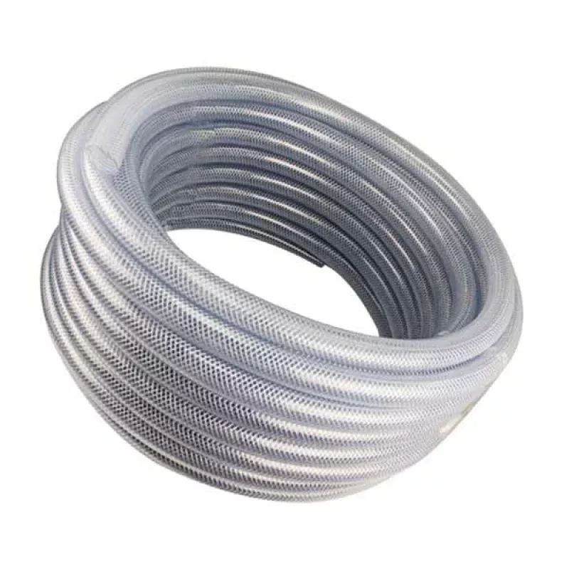 (DISCONTINUED 24ft CUT) 1.5 ID Reinforced Clear PVC Tubing w/Polyester Braided Vinyl