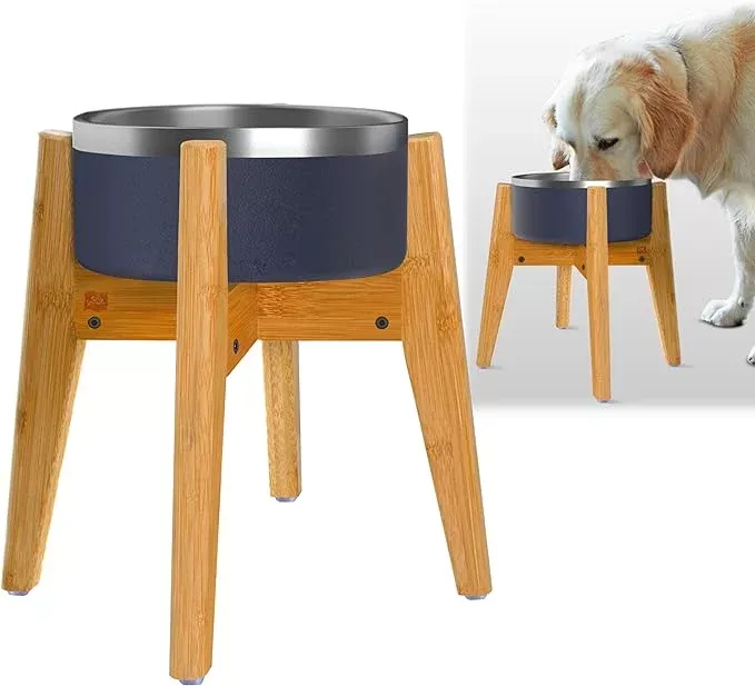Dog Bowl Stand (12-inch High) – Ideal for Large Breeds, Adjustable, Elevates, Raises Pet Food Feeders, Water Dishes, Fountains – (Bowls not Included)