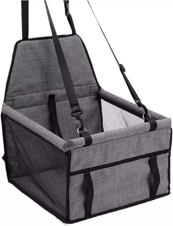 Dog Car Seat Cushion Hanging Bag Travel for Small to Medium Cage Accessories(Dark Gray)