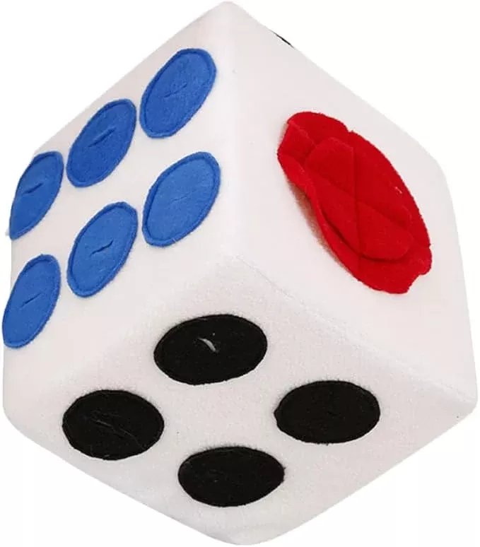 Dog Plush Training Dice Funny Sniffing for Pets Interactive Playtime Creative Design for Nose Work Games and White