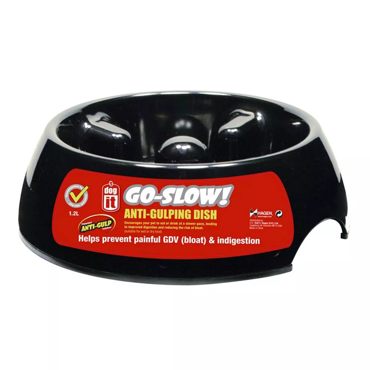 Dogit Anti Gulping Bowl Black – Large