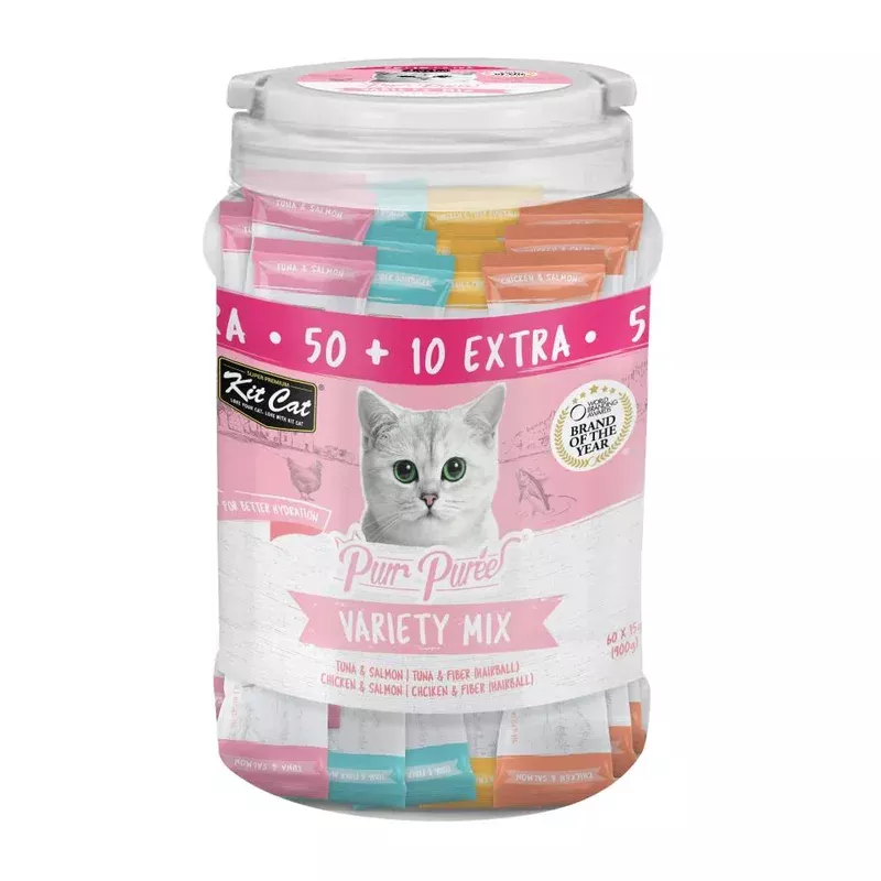 *DONATION TO WILDFLOWER STUDIO* Kit Cat Purr Puree Liquid Variety Mix (60 x 15g)