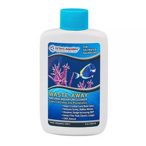 Dr Tims Aquatics, Dr. Tim's Aquatics Waste-Away Natural Aquarium Cleaner for Saltwater Aquarium, 4 Ounces