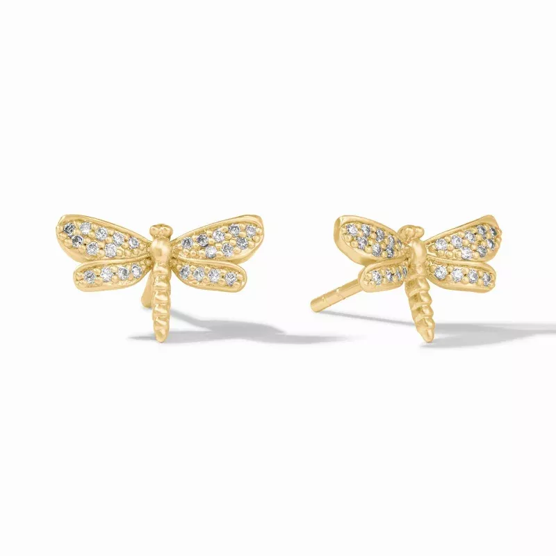 Dragonfly Pave Stud Cubic Zirconia