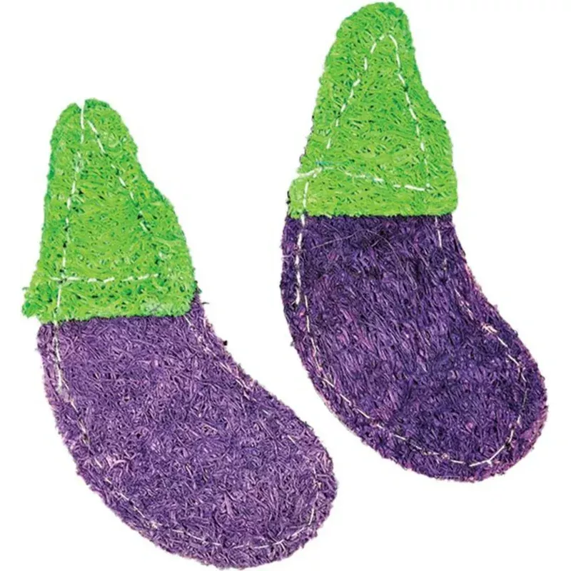 A & E Nibbles Loofah Eggplant Small Animal Toy