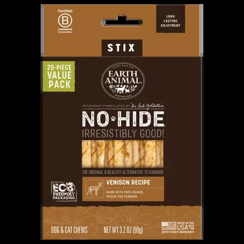 Earth Animal No Hide Stix Dog Chews – Venison –