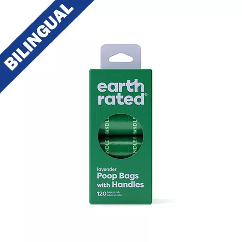 earth rated Easy-Tie Handle Poop Bags on Refill Rolls Lavender Scented (120ct)