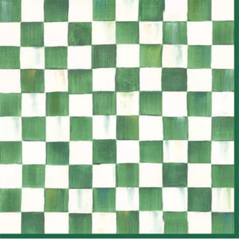 Emerald Check Dinner Paper Napkin