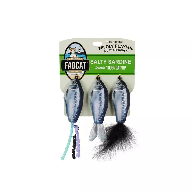 fabdog Salty Sardines 3-Pack Cat Toy