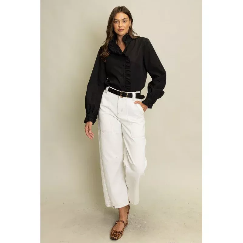 Freya Ruffled Detail Button-Up Blouse