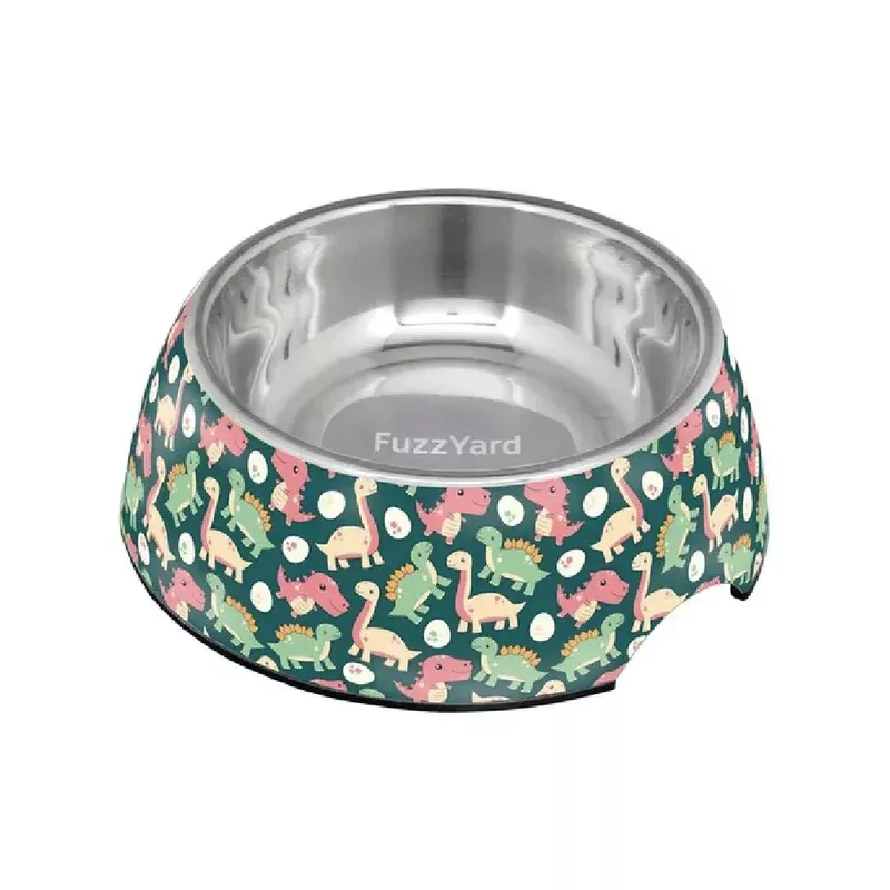 Fuzzyard Dog Bowl Melamine Dinosaur Land M