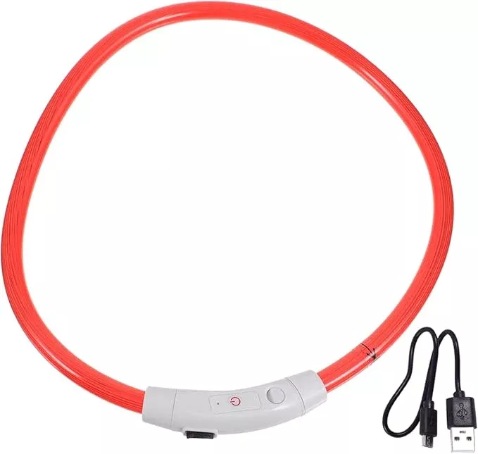 GANAZONO LED Rechargeable Puppy Collar Glowing Pet Collar with USB Cable Lightweight and Comfortable and Cats Stylish and Eye Catching Night Safety Accessory