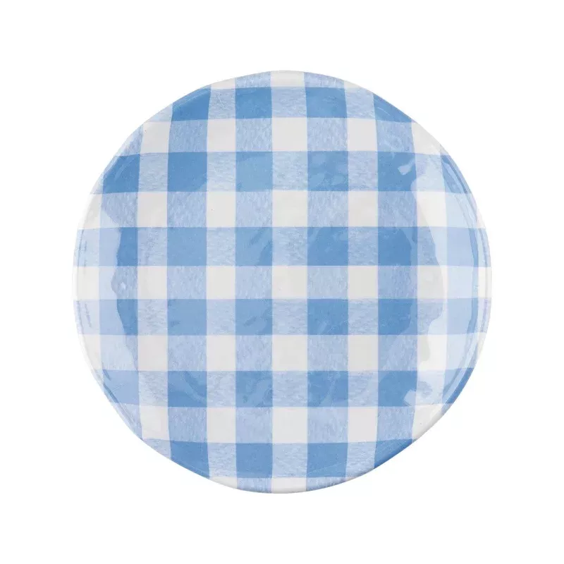 Gingham 6 Melamine Plates|Red&Blue