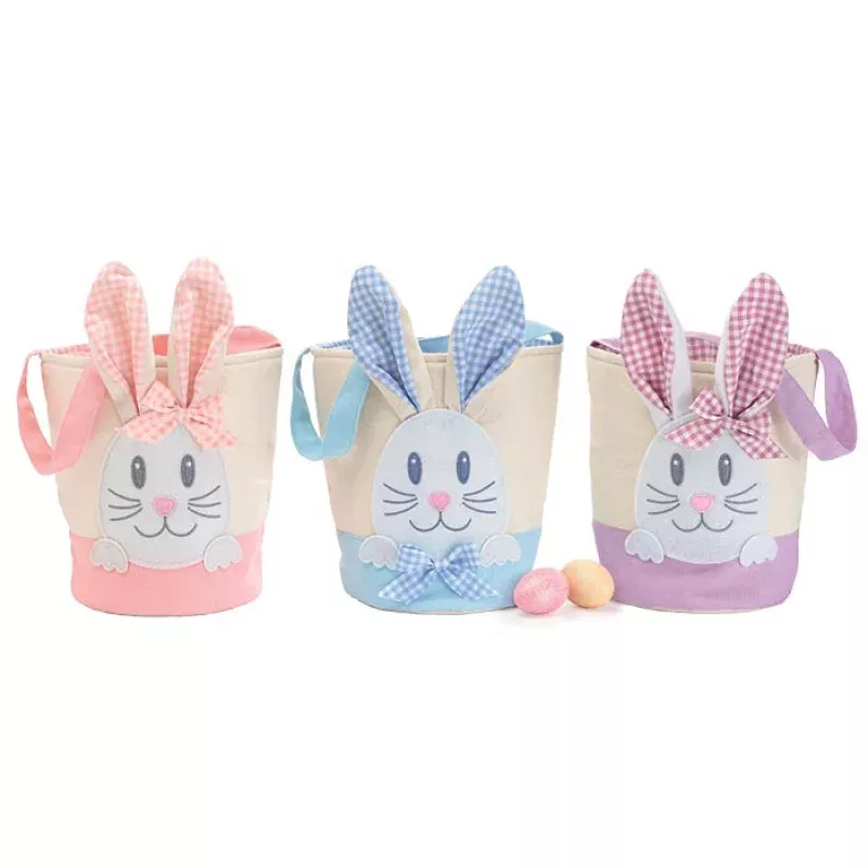 Gingham Easter Bunny Bag|Pink&Blue&Purple