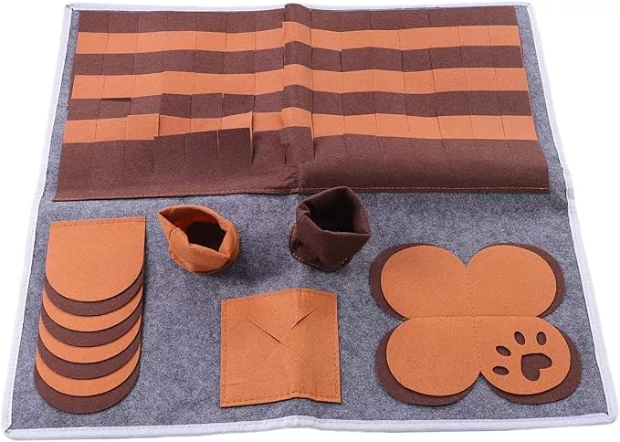 GLOGLOW Dog Slow Feeder Snuffle Mat Dog Snuffle Mat, Interactive Feeding Toy Slow Feeder for Dogs with Rugged Felt Fabric, Enrichment Nose Work Scent Training Pad for Small Medium Large