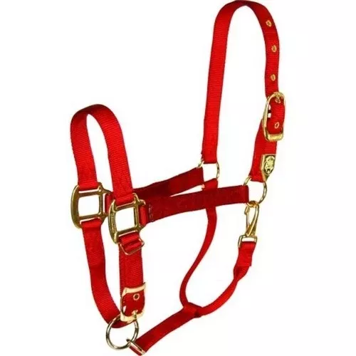 Hamilton, Hamilton Adjustable Chin Halter W/Snap, Large,Red