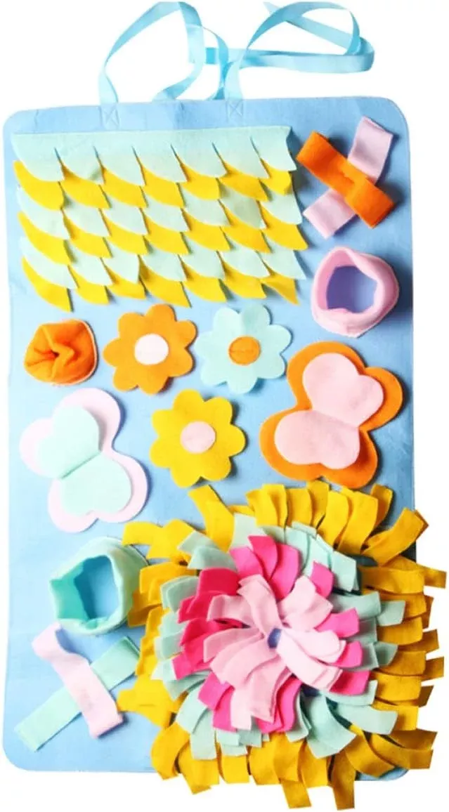 Happyyami 1Pc Dog Snuffle Mat for Nose Work Interactive Training Blanket for Dogs Feeding Cushion Energy Consuming Puzzle Mat Non Slip Design for Relief