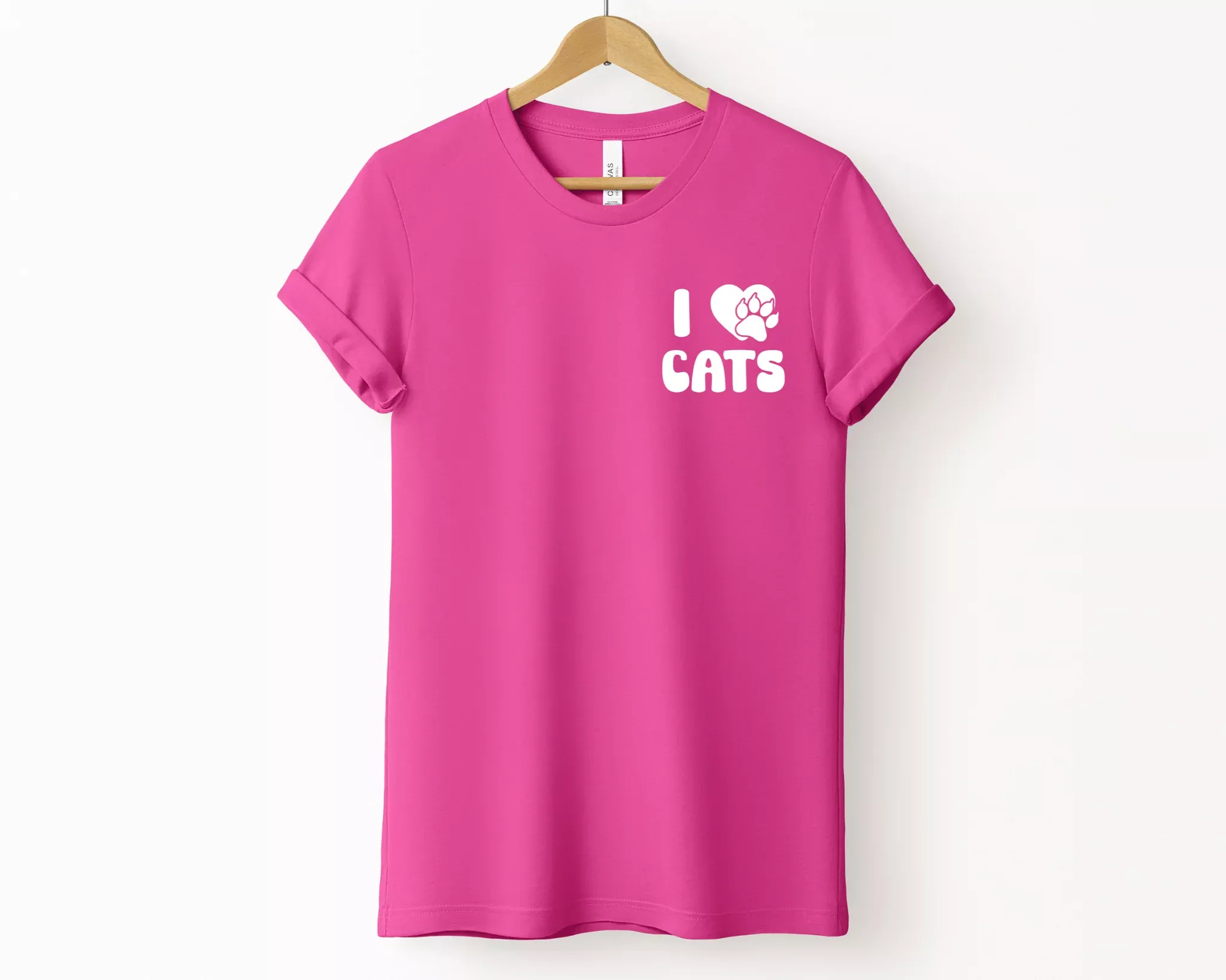 I Love Cats Tee, Berry