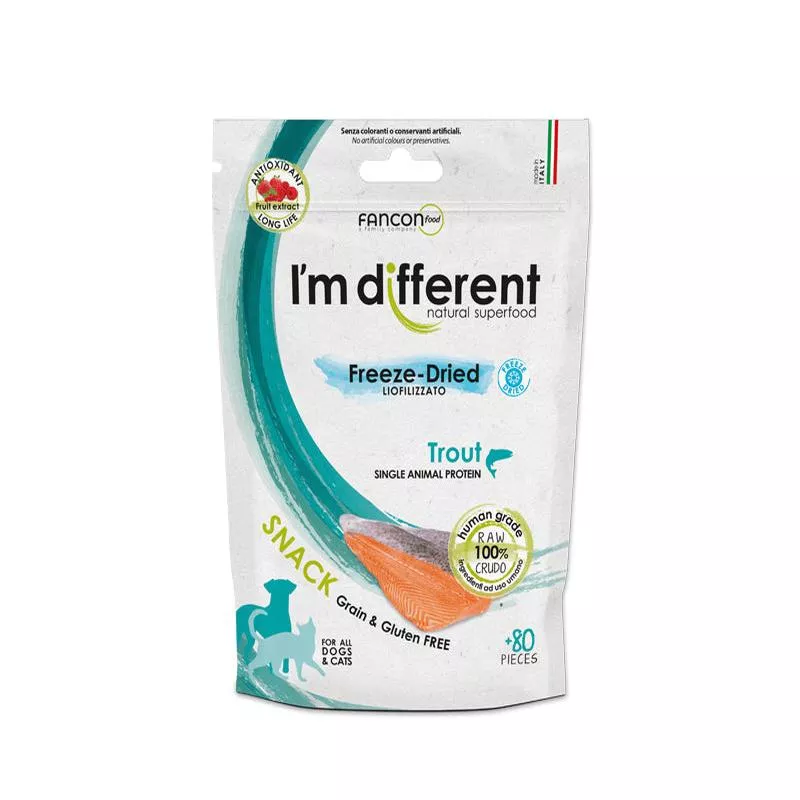 I’m Different Snacks, Trout, 80pcs (Freeze Dried)