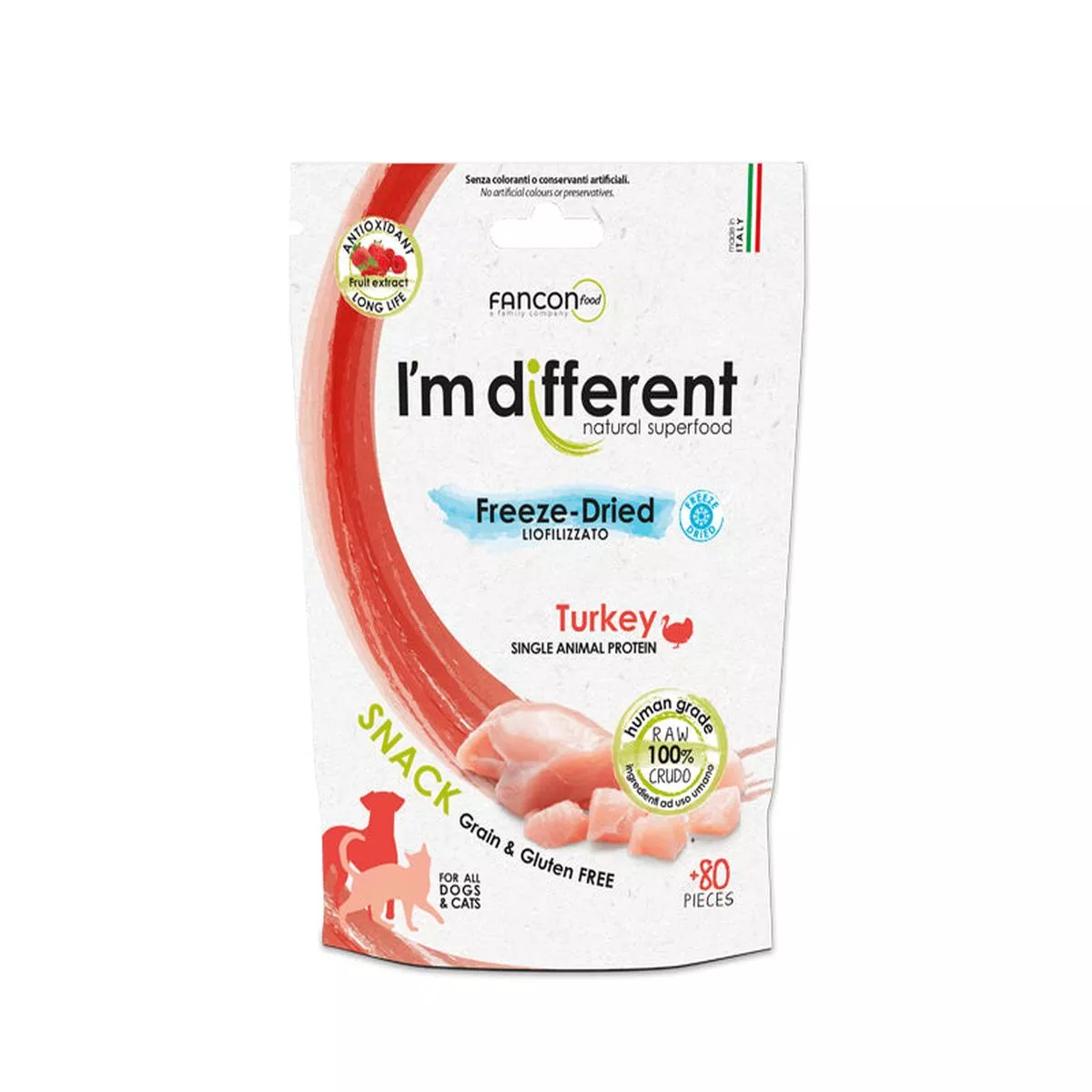 I’m Different Snacks, Turkey, 80pcs (Freeze Dried)