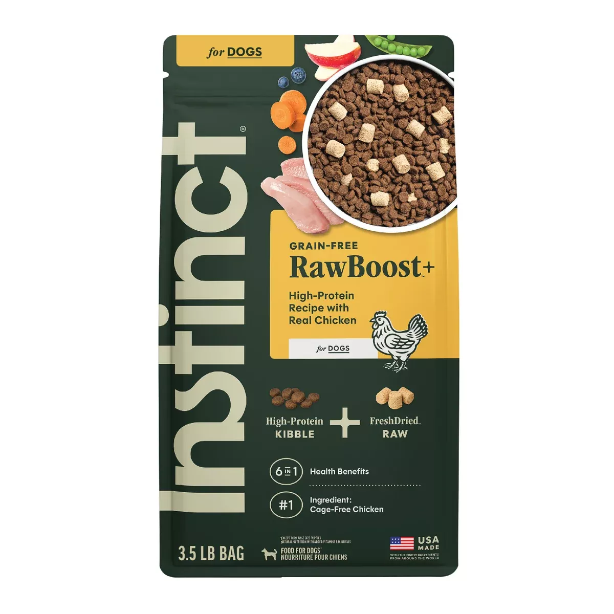 Instinct RawBoost Grain Free Dry Dog Food – Chicken – 3.5lb Bag