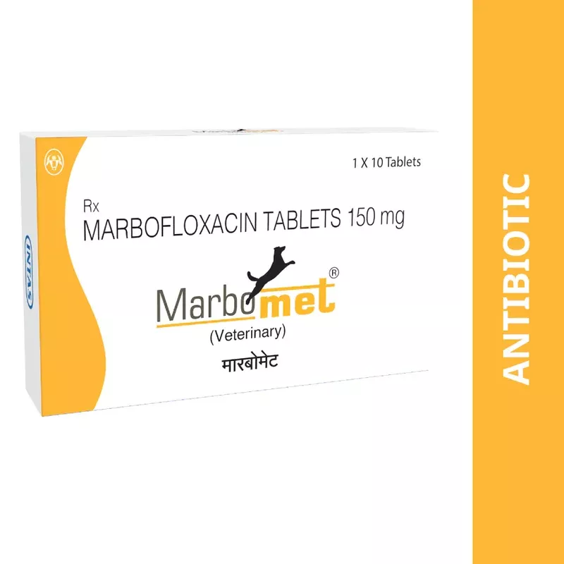 Intas Marbomet 150mg (Marbofloxacin)Tablets for Dogs & Cats
