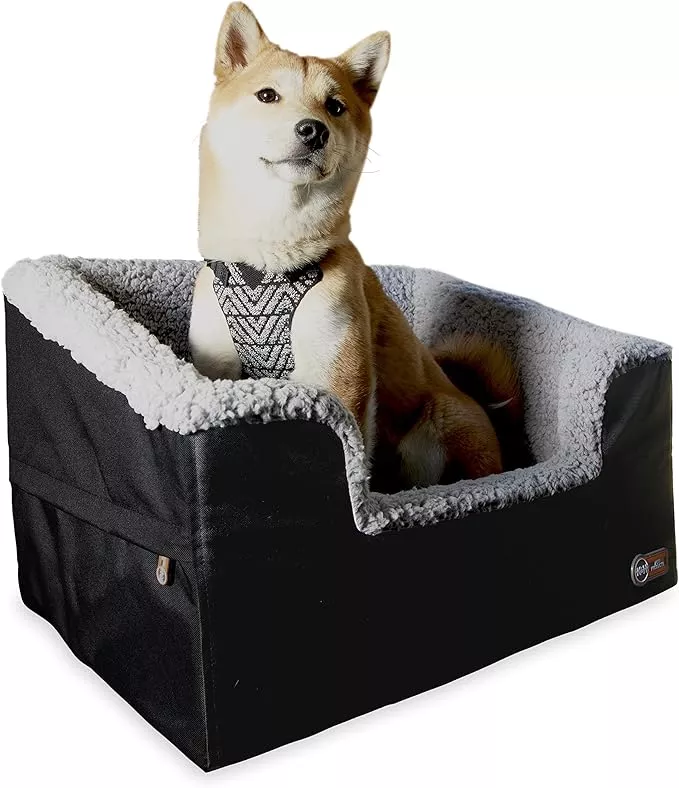 K&H Pet Products Bucket Booster Pet Seat Rectangle Knockdown Black/Gray Large