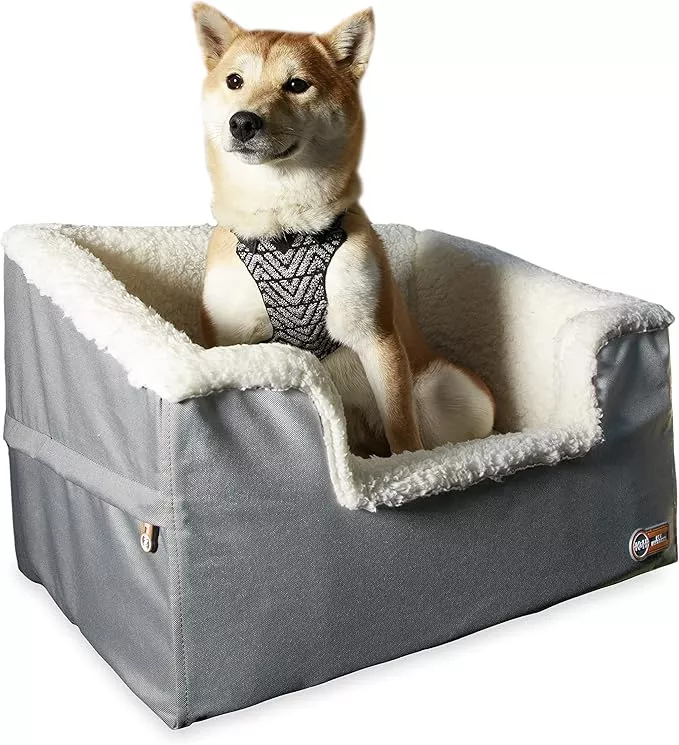K&H Pet Products Bucket Booster Pet Seat Rectangle Knockdown Gray/Oatmeal Large