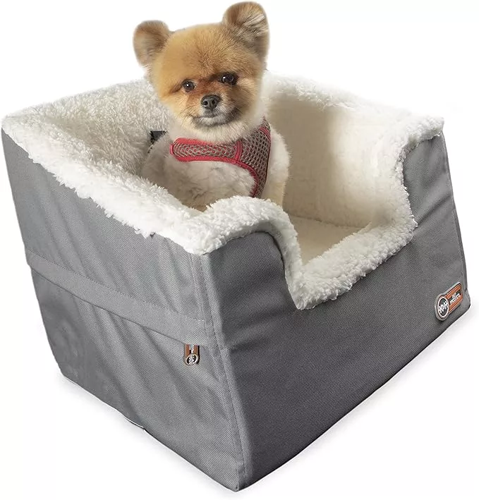 K&H Pet Products Bucket Booster Pet Seat Rectangle Knockdown Gray/Oatmeal Small