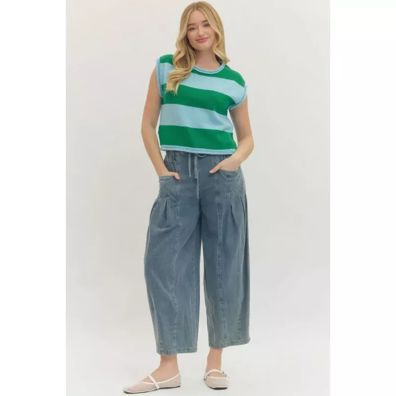 Kathleen Striped Cap Sleeve Top