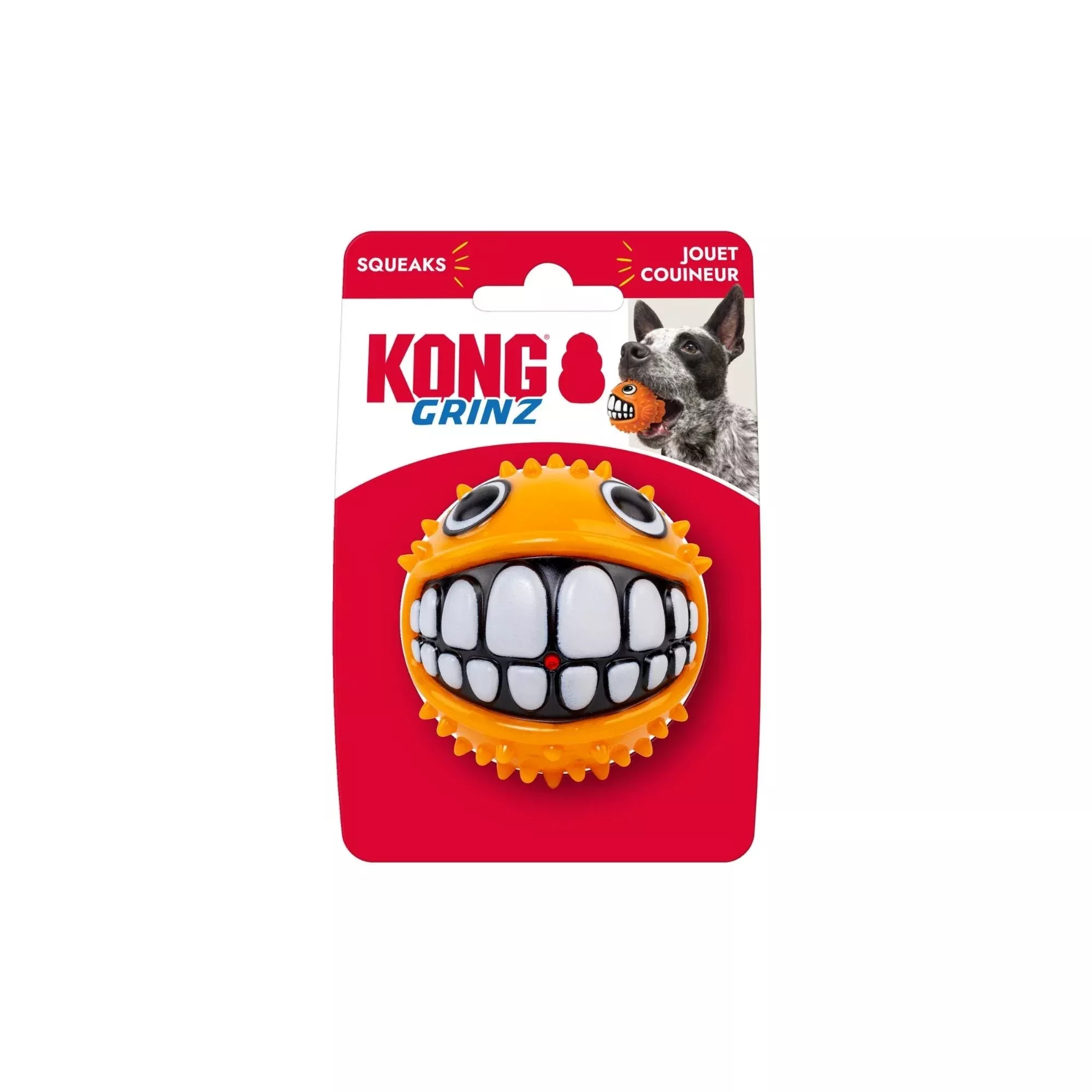 KONG Grinz Puffer Fish Dog Toy Medium