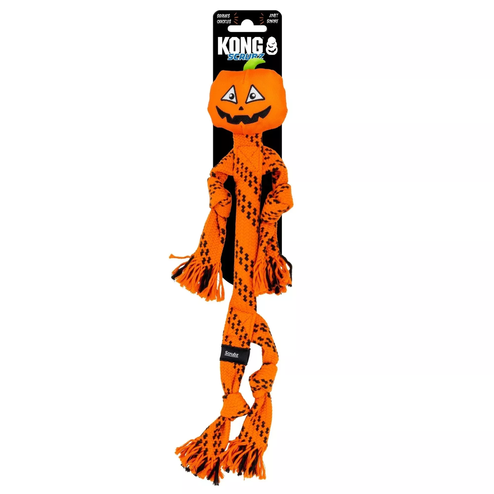 KONG Halloween Scrubz Jack-o-Lantern Dog Toy Medium