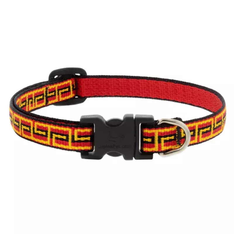 Lupine Adjustable Microbatch Dog Collar 1/2×10-16″ Greek Key
