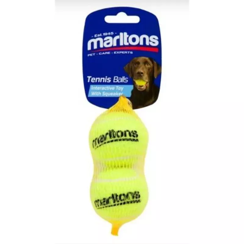 Marltons Squeaky Tennis Ball 2 Pack