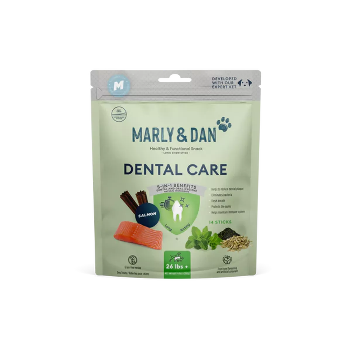 Marly & Dan Dental Care Medium Dog, 7Sticks, 140g