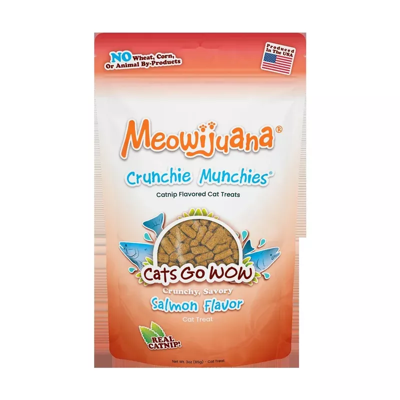 Meowijuana Crunchie Munchies Salmon Cat Treat 3oz