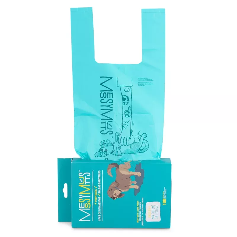 Messy Mutts Advanced Biorecycle Poop Bag, Tie Up Handle Bags, 180 Count