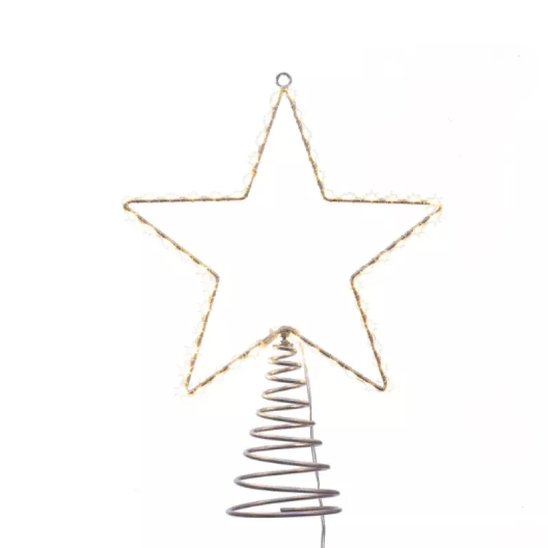 Metal Wire Lighted LED Star Treetop