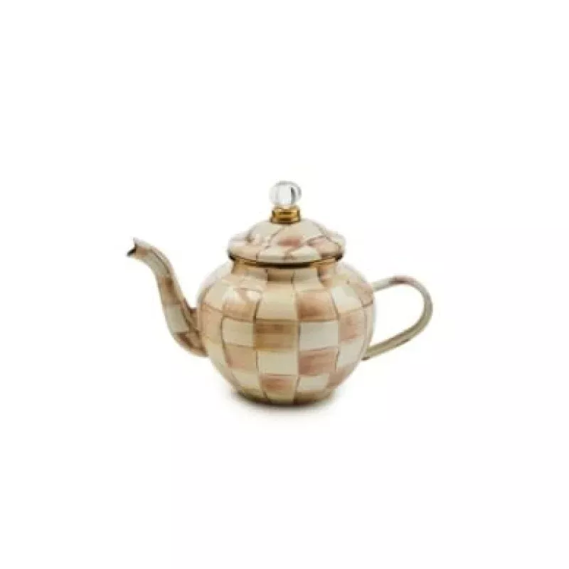 Mocha Check 4 Cup Teapot