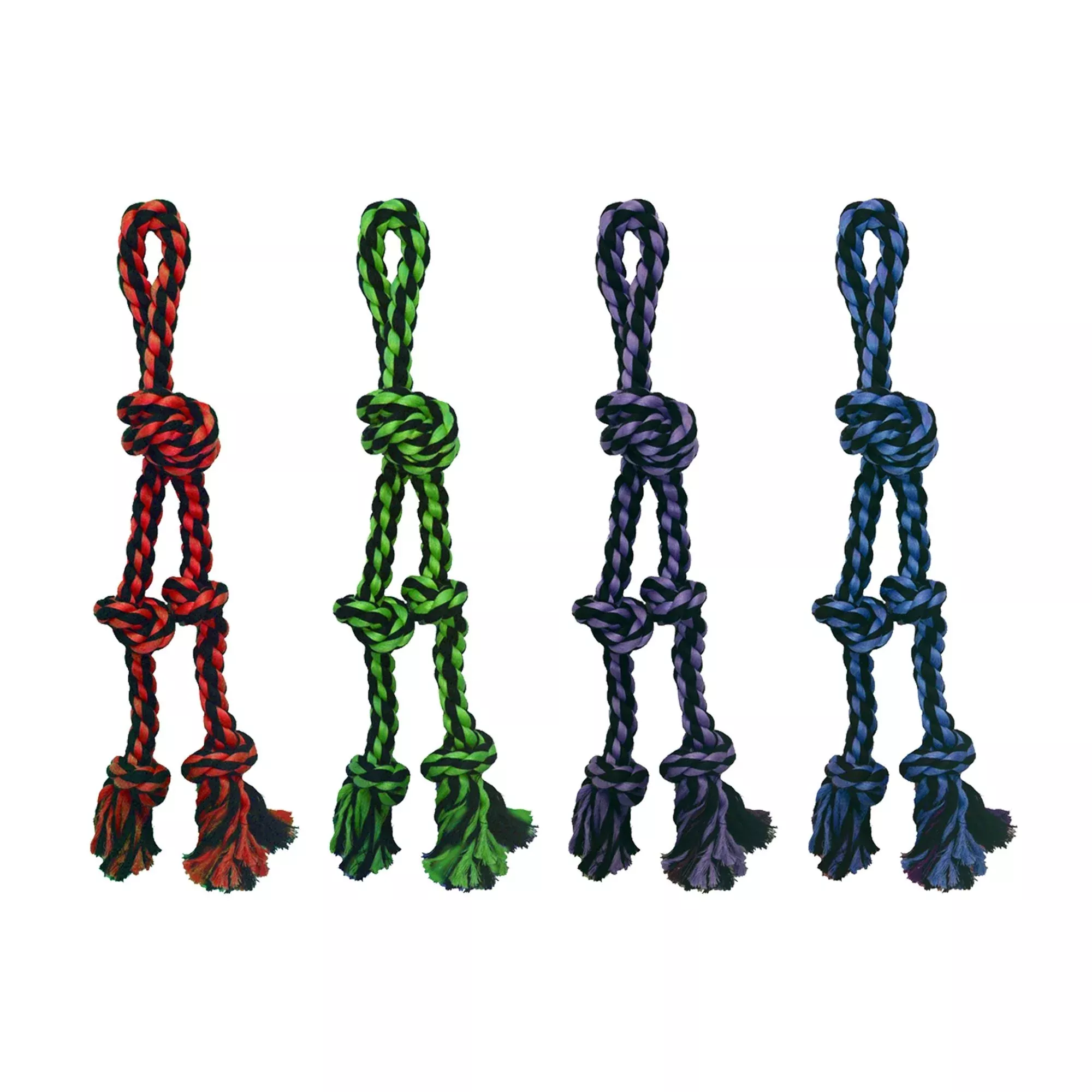 Multipet Nuts for Knots Rope Tug With 2 Danglers Dog Toy Assorted, 1ea/20 in, LG