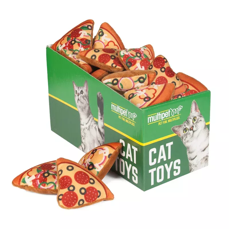 Multipet Pizza Cat Toys 3.25″ 25pc