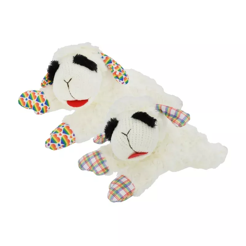 Multipet Rainbow Lamb Chop Plush Dog Toy Assorted 10.5