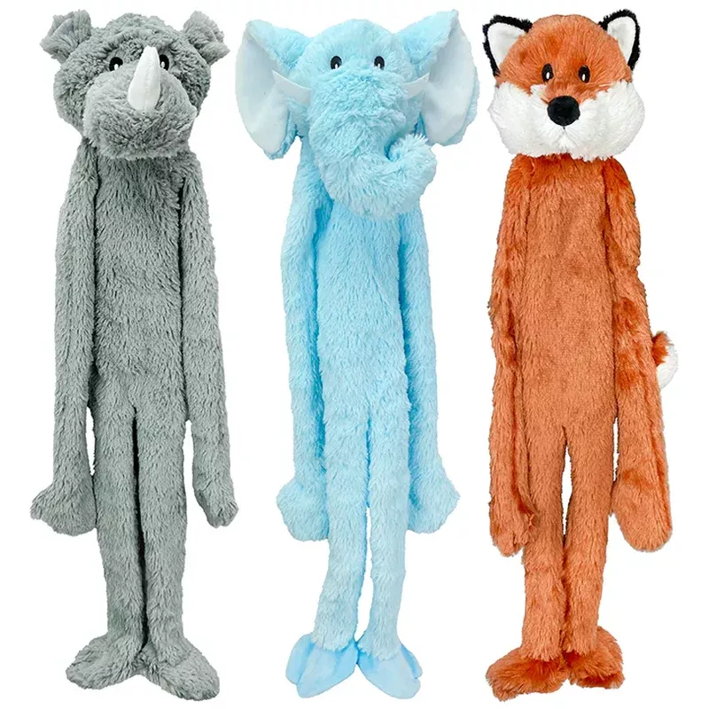 Multipet Swingin’ Flatties Plush Dog Toy Assorted Animals 27″