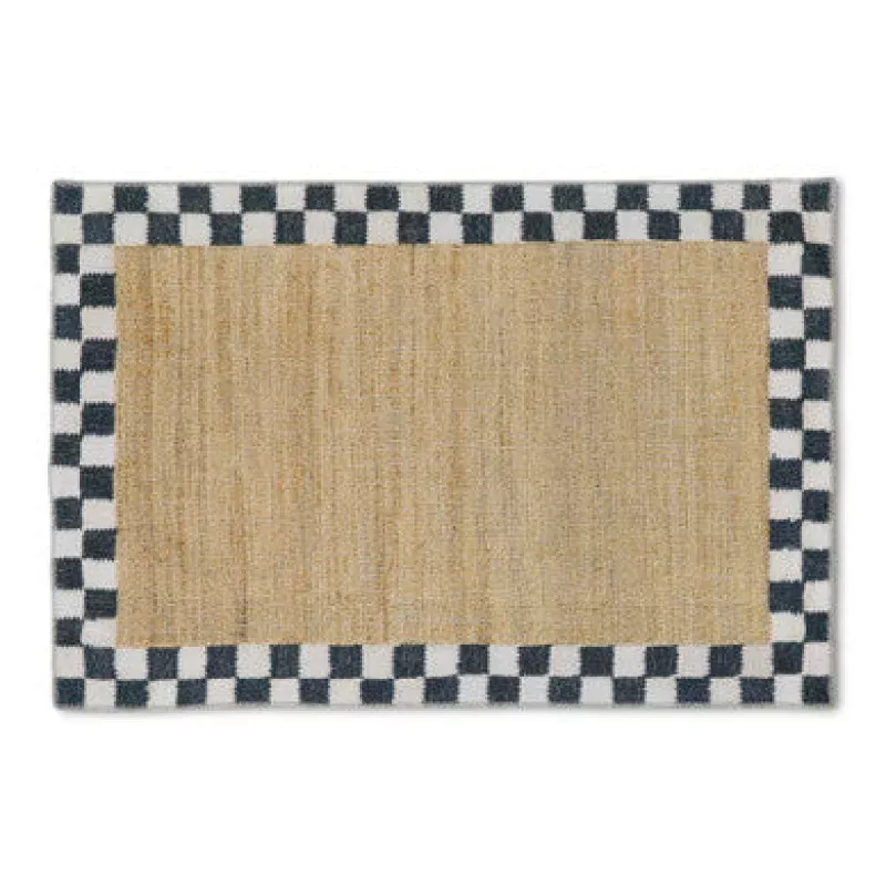 Naturals Check 3′ X 5′ Washable Rug